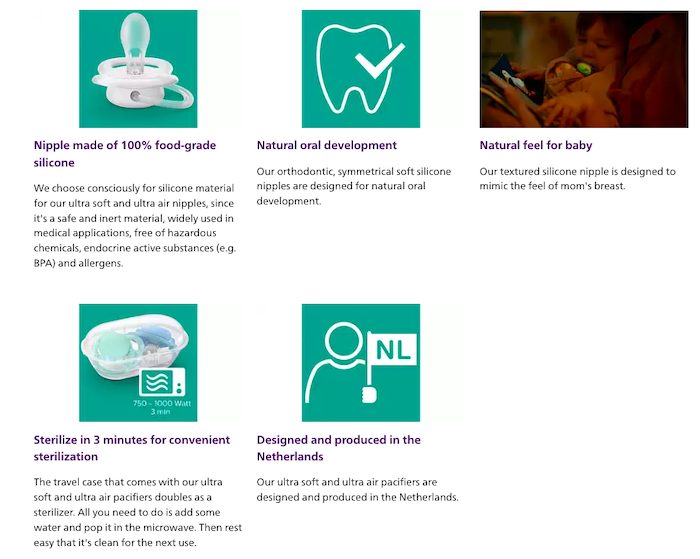 philips avent soother ultra air night time glow in the dark pacifier puting tidur 宝宝安抚奶嘴